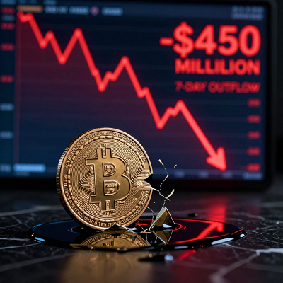 هفت روزِ سیاه برای ETFهای بیت‌کوین و اتریوم؛ ۴۵۰ میلیون دلار رفت!